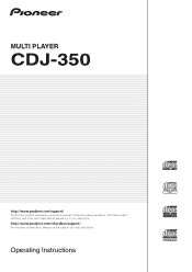 Pioneer CDJ-350 Owner's Manual
