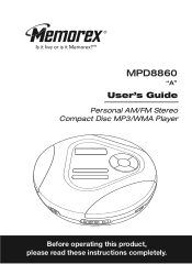 Memorex MPD8860 User Guide