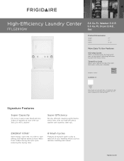 Frigidaire FFLG3911QW Product Specifications Sheet