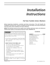 Frigidaire FTF2140FS Installation Instructions