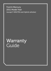2011 Ford Fusion Warranty Guide 6th Printing