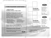 2007 Ford Taurus Roadside Assistance Card 1st Printing