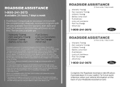 2013 Ford Escape Roadside Assistance Card Printing 1