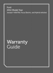 2012 Ford Transit Connect Warranty Guide 5th Printing