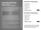 2015 Ford Fusion Roadside Assistance Card Printing 3