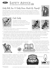 2005 Mercury Mountaineer Safety Advice Card 2nd Printing
