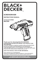 User manual Black & Decker BDCS50 (English - 32 pages)