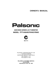 Palsonic TFTV490HD Owners Manual