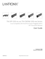 Lantronix TN-CWDM-10G-1xx0-80 Series 10G SFPs User Guide Rev E