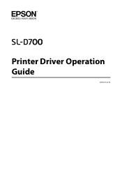 Epson SureLab D700 Operation Guide - Printer Driver