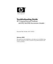 Compaq dx2355 Troubleshooting Guide: HP Compaq Business Desktops dx2355/dx2358 Microtowers Models
