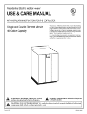 Rheem Table Top Series Use and Care Manual