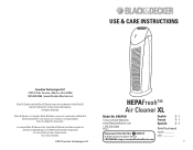 Black & Decker BXAP250 Use and Care Guide