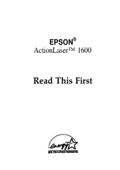 Epson ActionLaser 1600 User Setup Information