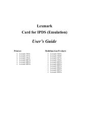 Lexmark CS727 Card for IPDS: IPDS Emulation Users Guide 5th ed.