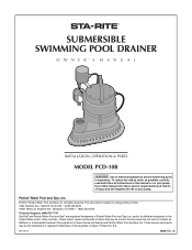 Pentair PCD-1000 Submersible Pump Submersible Swimming Pool Drainer English