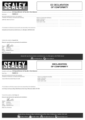 Sealey SA6002 Declaration of Conformity