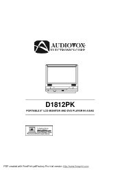 Audiovox D1812PK User Guide