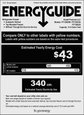 Avanti FF138G3S Energy Guide Label