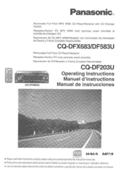 Panasonic CQDFX683U CQDF203U User Guide