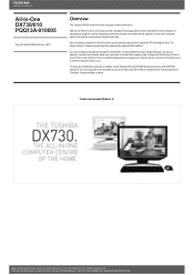 Toshiba PQQ13A-010005 Detailed Specs for All In One DX730 PQQ13A-010005 AU/NZ; English