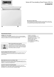 Zanussi ZCAN26FW1 Specification Sheet