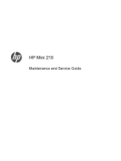 HP Mini 210-2100 HP Mini 210 - Maintenance and Service Guide