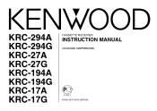 Kenwood KRC-17A User Manual