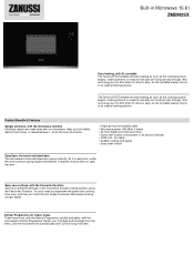 Zanussi ZMBN2SX Specification Sheet