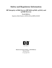 HP Server rp7410 Safety and Regulatory Information, Fourth Edition - HP Integrity rx7620 Server; HP 9000 rp7405, rp7410 and rp7420 Servers