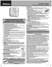 Holmes HBF2010A-WM Product Manual