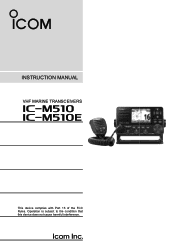 Icom IC-M510 Instruction Manual