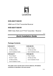 LevelOne HVE-6501R Quick Install Guide