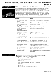 Epson ActionTower 2000 Reseller Product Information