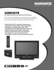 Magnavox 32MD357B Product Spec Sheet