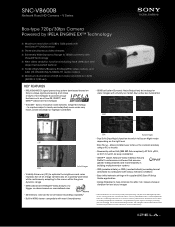Sony SNCVB600B Specification Sheet (SNC-VB600B Datasheet)