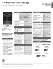 Bosch HII8046U Product Spec Sheet