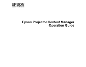 Epson LightScene EV-105 Operation Guide - Epson Projector Content Manager