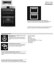 Zanussi ZOD35802XK Specification Sheet