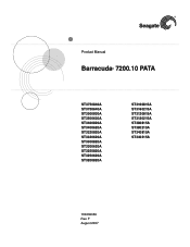 Seagate ST3000DM001 Barracuda 7200.10 PATA Product Manual