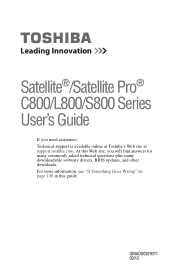 Toshiba Satellite L850-07M00H User Guide