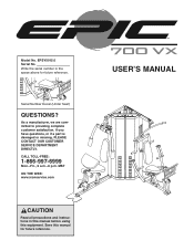 Epic Fitness 700 Vx English Manual