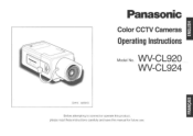 Panasonic WVCL924 WVCL920 User Guide