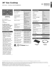 Bosch NGM8658UC Product Spec Sheet