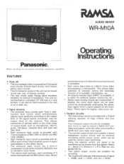Panasonic WRM10 WRM10 User Guide