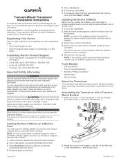 Garmin Traditional Transducers and ClearVu and SideVu Transom-Mount Transducer Installation Instructions