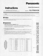 Panasonic WJPB85X08 WJPB85X08 User Guide