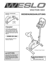 Weslo Vector 503 Bike German Manual