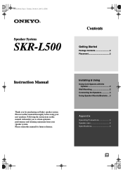 Onkyo SKR-L500 User Manual English