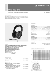 Sennheiser HMD 280 PRO Product Sheet
